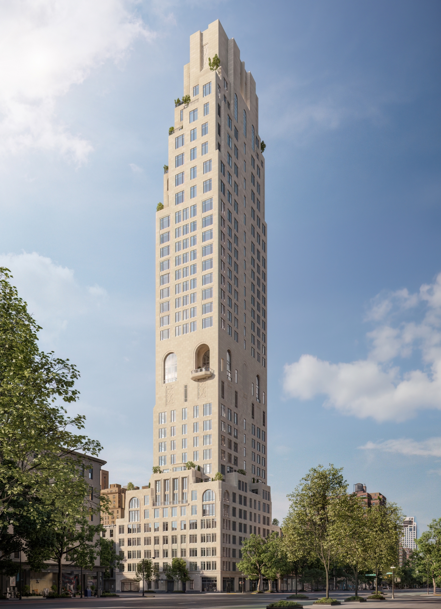 Exterior view of highrise Upper East Side new development by Naftali Group at 255 East 77 condominiums.